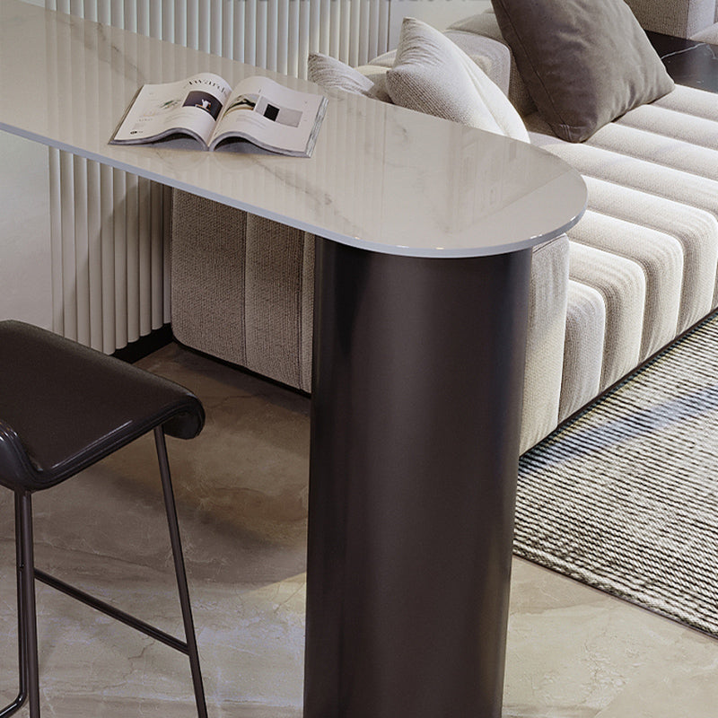Metal and Stone Pub Set 1/2/3 Pcs Modern Indoor Bar Table with Upholstered Stools Clearhalo 'Bar Furniture' 'furn' 'furn_home_bar_bar_sets' 'Furniture' 'Home Bars & Bar Sets' 'home_bar_bar_sets' 'Kitchen & Dining Furniture' 6780337