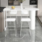 Modern 1/5 Pieces Bar Table Set Stone Counter Table with Stools for Living Room 5 Pieces: White Table, 4 White Stools Clearhalo 'Bar Furniture' 'furn' 'furn_home_bar_bar_sets' 'Furniture' 'Home Bars & Bar Sets' 'home_bar_bar_sets' 'Kitchen & Dining Furniture' 6780353