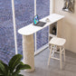 Free Form Bar Table Set 1/2 Pcs Stone Top Bar Table and Solid Wood Stools 2 Pieces: Table, 1 Stool Clearhalo 'Bar Furniture' 'furn' 'furn_home_bar_bar_sets' 'Furniture' 'Home Bars & Bar Sets' 'home_bar_bar_sets' 'Kitchen & Dining Furniture' 6780367