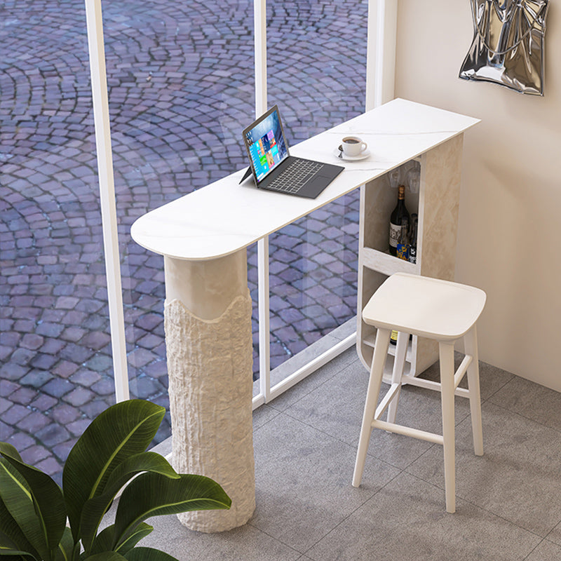 Free Form Bar Table Set 1/2 Pcs Stone Top Bar Table and Solid Wood Stools 2 Pieces: Table, 1 Stool Clearhalo 'Bar Furniture' 'furn' 'furn_home_bar_bar_sets' 'Furniture' 'Home Bars & Bar Sets' 'home_bar_bar_sets' 'Kitchen & Dining Furniture' 6780367