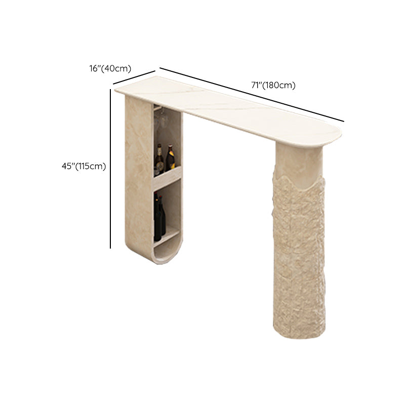 Free Form Bar Table Set 1/2 Pcs Stone Top Bar Table and Solid Wood Stools Clearhalo 'Bar Furniture' 'furn' 'furn_home_bar_bar_sets' 'Furniture' 'Home Bars & Bar Sets' 'home_bar_bar_sets' 'Kitchen & Dining Furniture' 6780377
