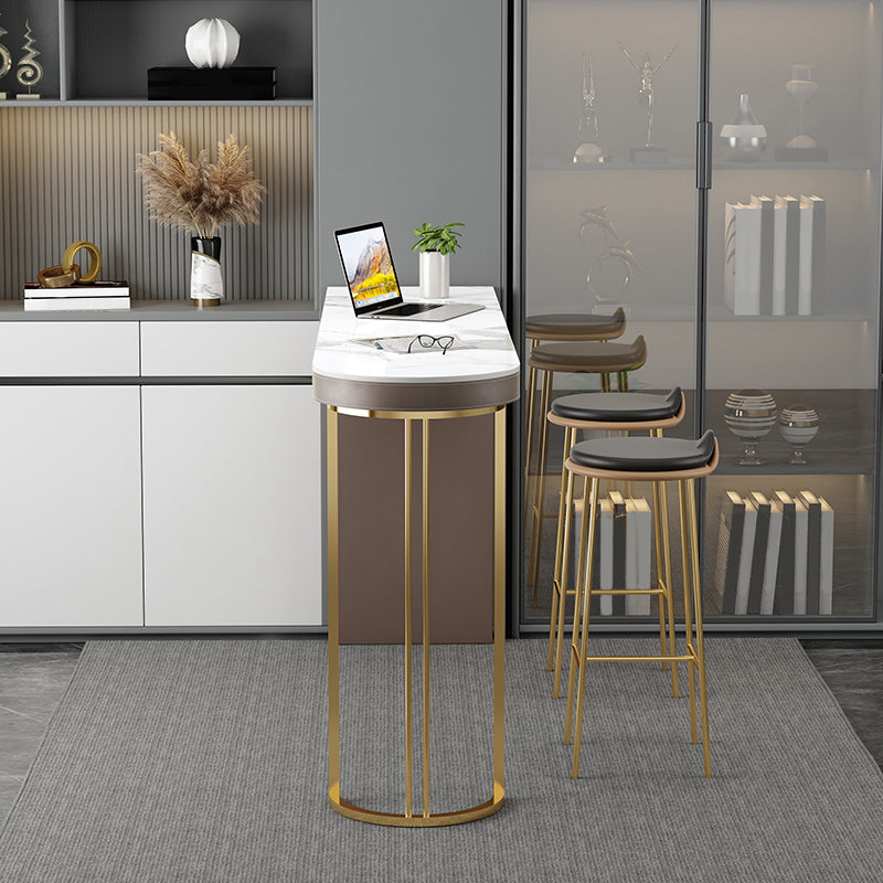 Contemporary Pub Table Set 1/2/3 Pcs Metal Frame Bar Table and Stools Clearhalo 'Bar Furniture' 'furn' 'furn_home_bar_bar_sets' 'Furniture' 'Home Bars & Bar Sets' 'home_bar_bar_sets' 'Kitchen & Dining Furniture' 6780378