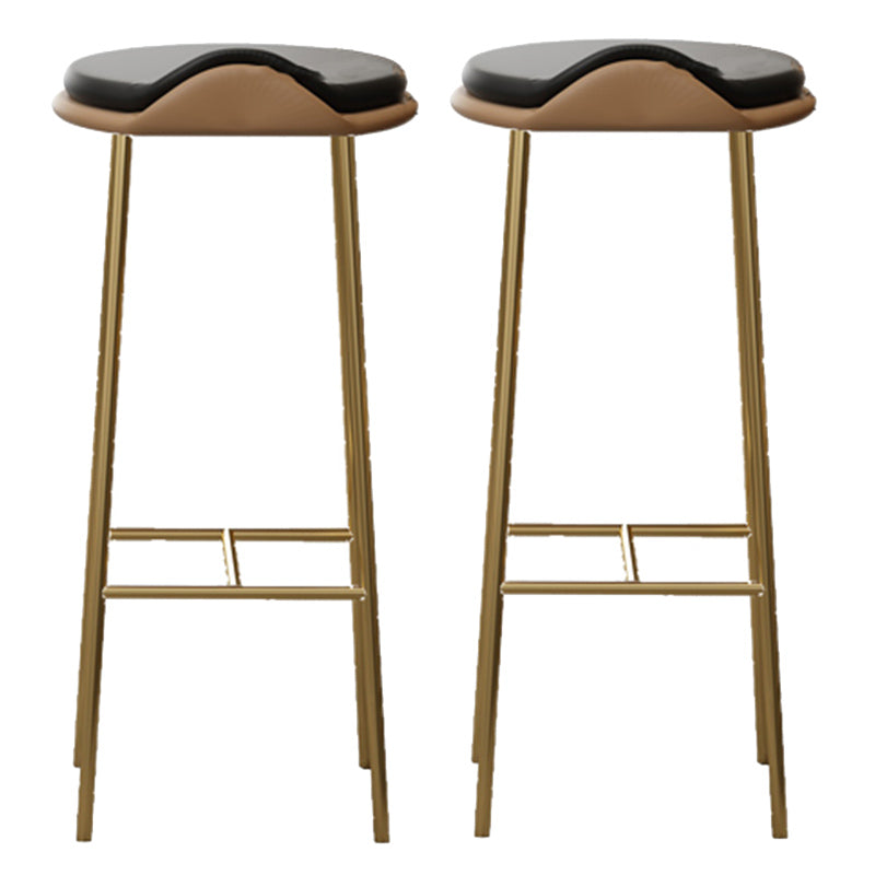 Contemporary Pub Table Set 1/2/3 Pcs Metal Frame Bar Table and Stools Black-Gold 30"H Stools (Set of 2) Clearhalo 'Bar Furniture' 'furn' 'furn_home_bar_bar_sets' 'Furniture' 'Home Bars & Bar Sets' 'home_bar_bar_sets' 'Kitchen & Dining Furniture' 6780379