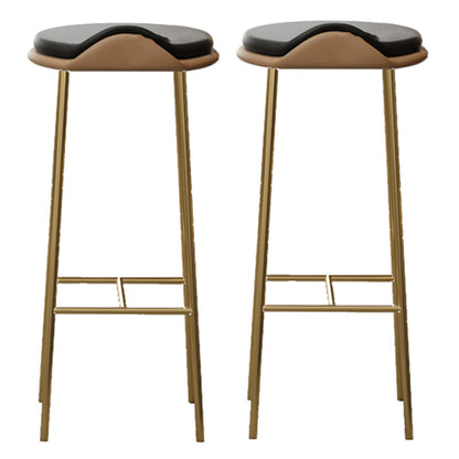 Contemporary Pub Table Set 1/2/3 Pcs Metal Frame Bar Table and Stools Black-Gold 30"H Stools (Set of 2) Clearhalo 'Bar Furniture' 'furn' 'furn_home_bar_bar_sets' 'Furniture' 'Home Bars & Bar Sets' 'home_bar_bar_sets' 'Kitchen & Dining Furniture' 6780379