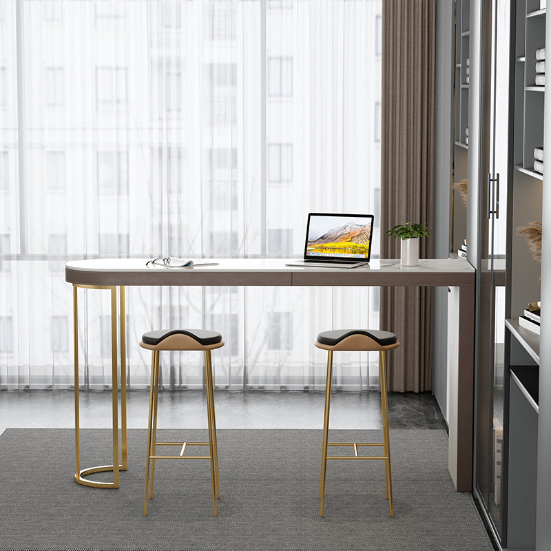 Contemporary Pub Table Set 1/2/3 Pcs Metal Frame Bar Table and Stools Clearhalo 'Bar Furniture' 'furn' 'furn_home_bar_bar_sets' 'Furniture' 'Home Bars & Bar Sets' 'home_bar_bar_sets' 'Kitchen & Dining Furniture' 6780380