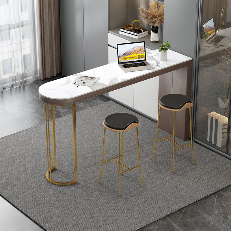 Contemporary Pub Table Set 1/2/3 Pcs Metal Frame Bar Table and Stools 3 Pieces: Table, 2 Stools Clearhalo 'Bar Furniture' 'furn' 'furn_home_bar_bar_sets' 'Furniture' 'Home Bars & Bar Sets' 'home_bar_bar_sets' 'Kitchen & Dining Furniture' 6780381