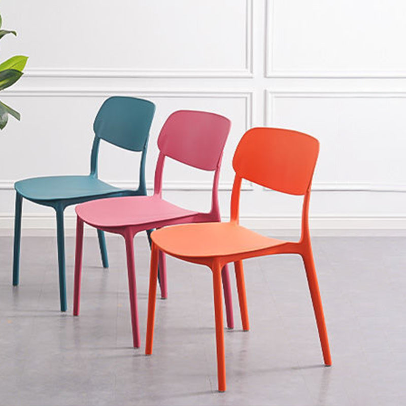 Silla de plástico sin brazo silla de comedor abierta para uso doméstico
