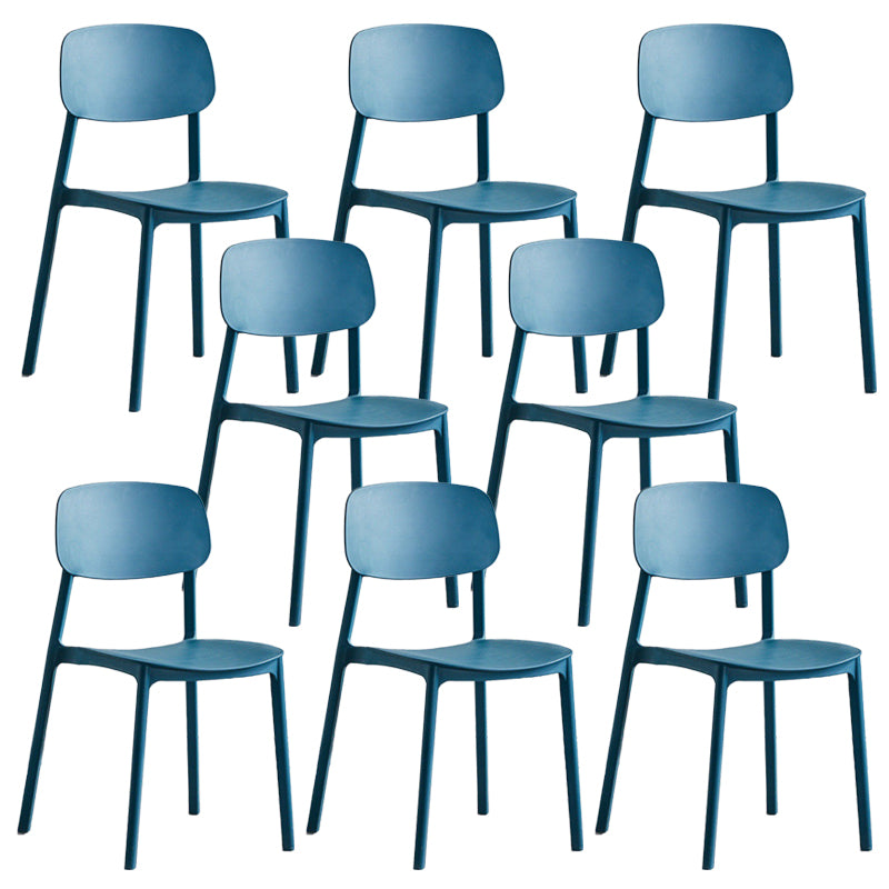 Silla de plástico sin brazo silla de comedor abierta para uso doméstico