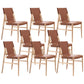 Modern Indoor-Outdoor Dining Chair Solid Wood Faux Leather Side Chair Brown 8 Piece Set Clearhalo 'Dining Chairs' 'Dining Tables & Seating' 'dining_chair' 'furn' 'furn_dining_chair' 'Furniture' 'Kitchen & Dining Furniture' 6780530