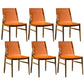 Modern Indoor-Outdoor Dining Chair Solid Wood Faux Leather Side Chair Orange 6 Piece Set Clearhalo 'Dining Chairs' 'Dining Tables & Seating' 'dining_chair' 'furn' 'furn_dining_chair' 'Furniture' 'Kitchen & Dining Furniture' 6780533