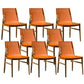 Modern Indoor-Outdoor Dining Chair Solid Wood Faux Leather Side Chair Orange 8 Piece Set Clearhalo 'Dining Chairs' 'Dining Tables & Seating' 'dining_chair' 'furn' 'furn_dining_chair' 'Furniture' 'Kitchen & Dining Furniture' 6780534