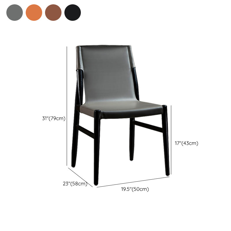 Modern Indoor-Outdoor Dining Chair Solid Wood Faux Leather Side Chair Clearhalo 'Dining Chairs' 'Dining Tables & Seating' 'dining_chair' 'furn' 'furn_dining_chair' 'Furniture' 'Kitchen & Dining Furniture' 6780539