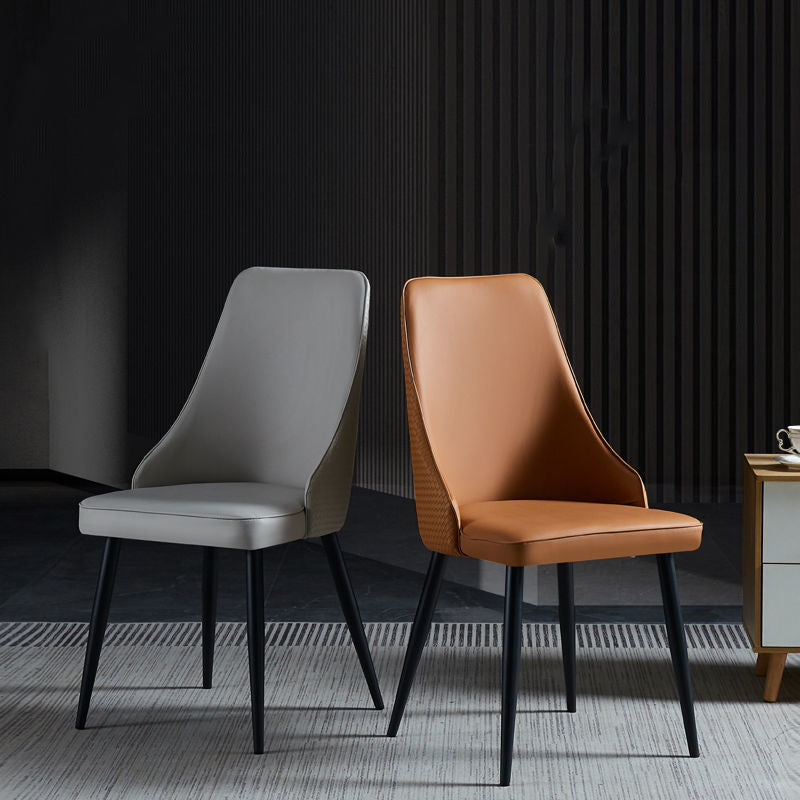 Sedia imbottita sala da pranzo industriale in pelle finta sedia parsons