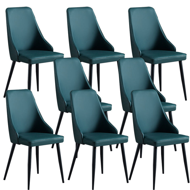 Sedia imbottita sala da pranzo industriale in pelle finta sedia parsons