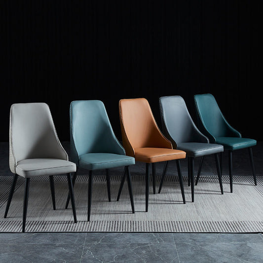 Sedia imbottita sala da pranzo industriale in pelle finta sedia parsons