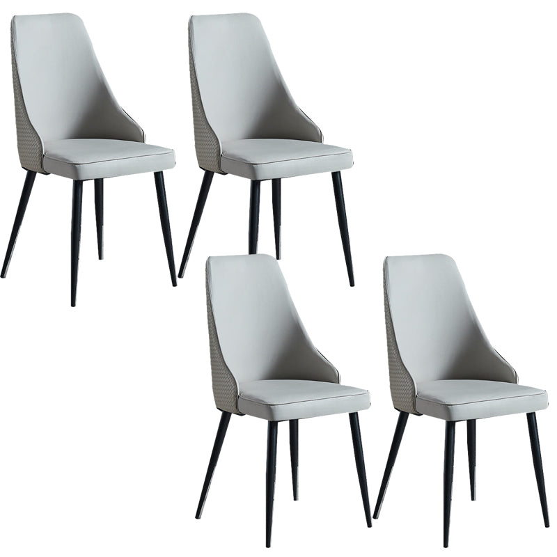 Sedia imbottita sala da pranzo industriale in pelle finta sedia parsons