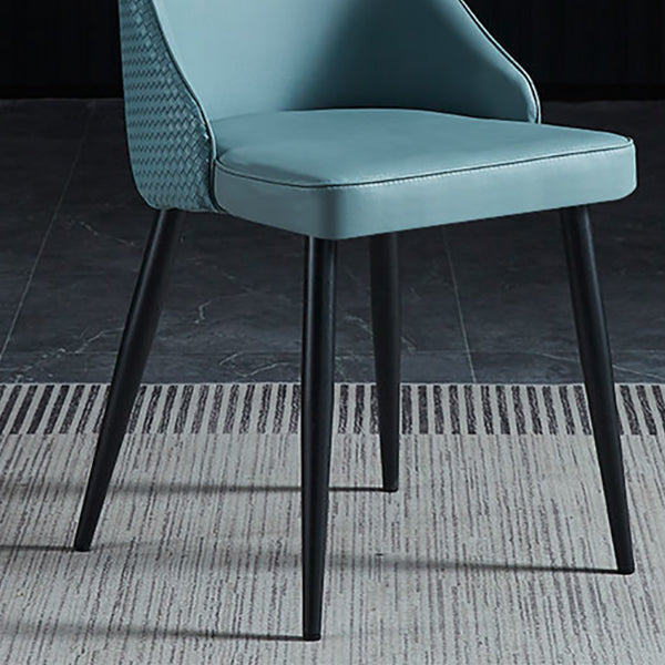 Sedia imbottita sala da pranzo industriale in pelle finta sedia parsons