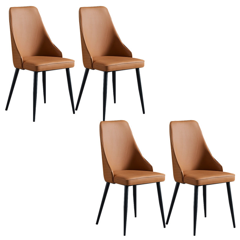 Sedia imbottita sala da pranzo industriale in pelle finta sedia parsons