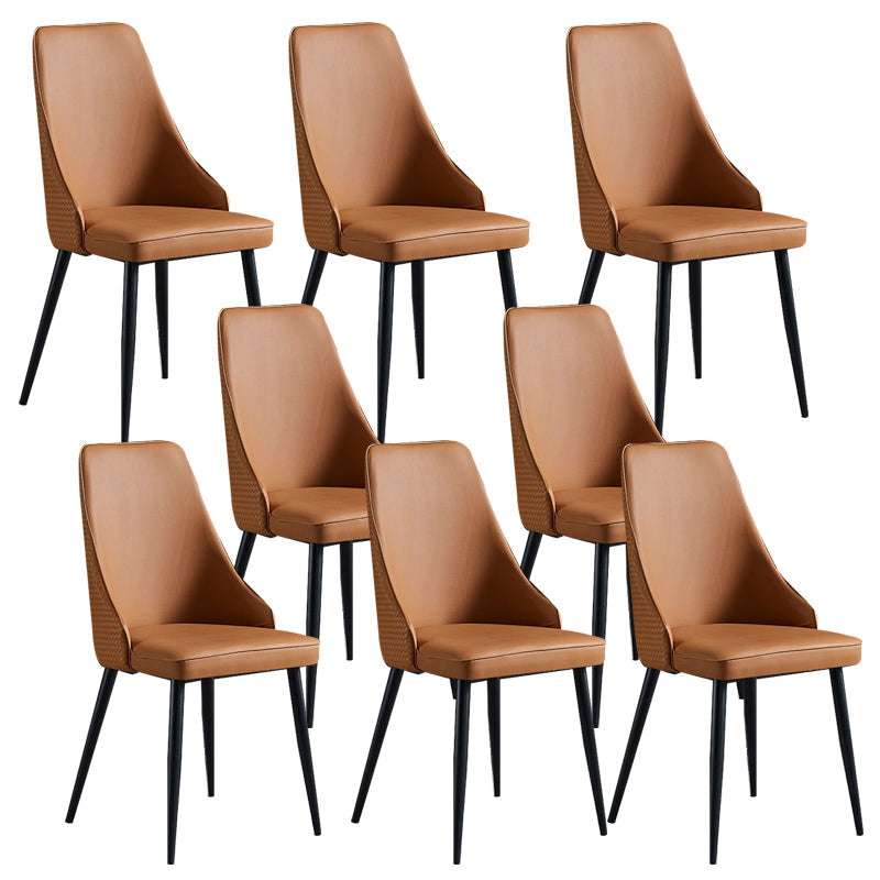 Sedia imbottita sala da pranzo industriale in pelle finta sedia parsons