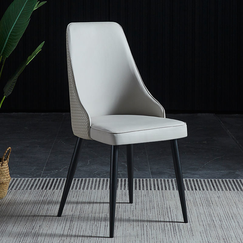 Sedia imbottita sala da pranzo industriale in pelle finta sedia parsons