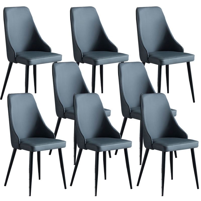 Sedia imbottita sala da pranzo industriale in pelle finta sedia parsons