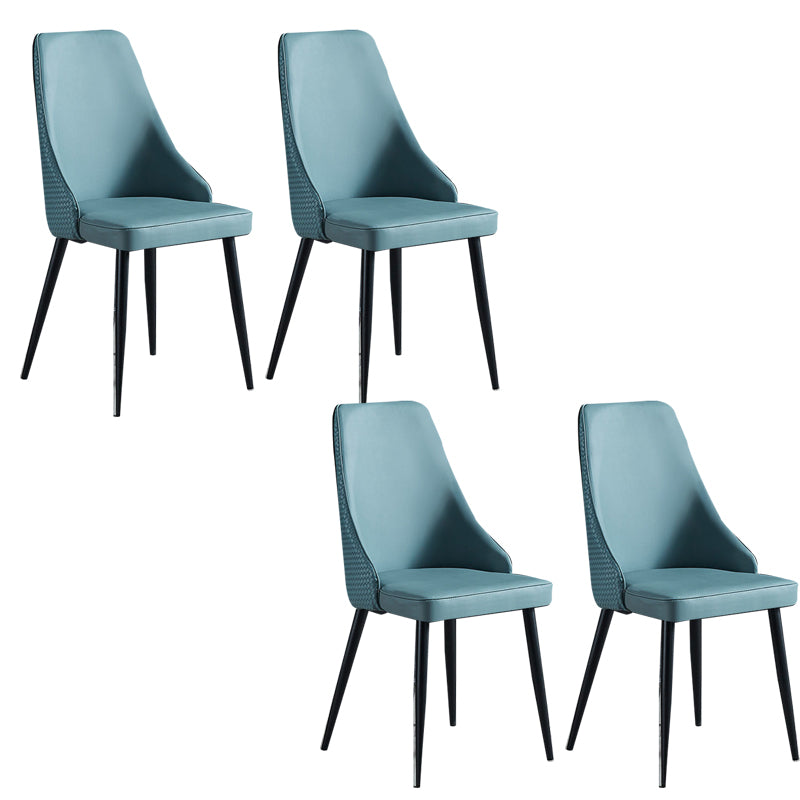 Sedia imbottita sala da pranzo industriale in pelle finta sedia parsons