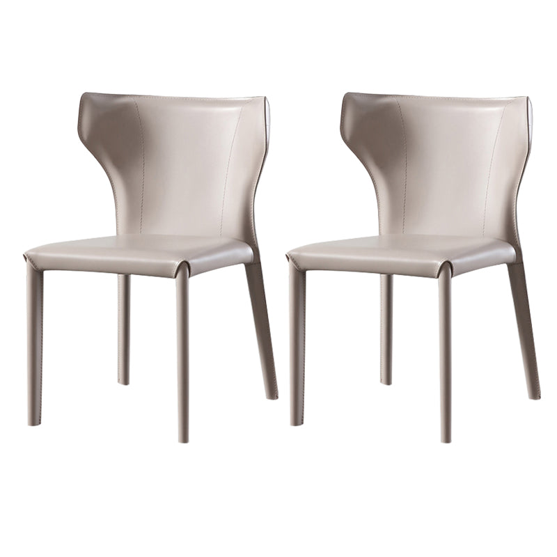 Esszimmer gepolsterter Stuhl Home Faux Leder Wingback Essstuhl