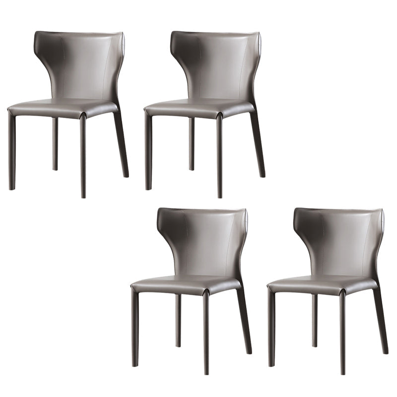 Esszimmer gepolsterter Stuhl Home Faux Leder Wingback Essstuhl