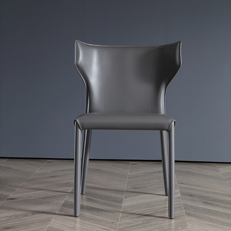 Esszimmer gepolsterter Stuhl Home Faux Leder Wingback Essstuhl