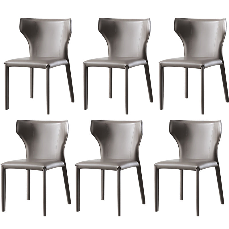 Esszimmer gepolsterter Stuhl Home Faux Leder Wingback Essstuhl