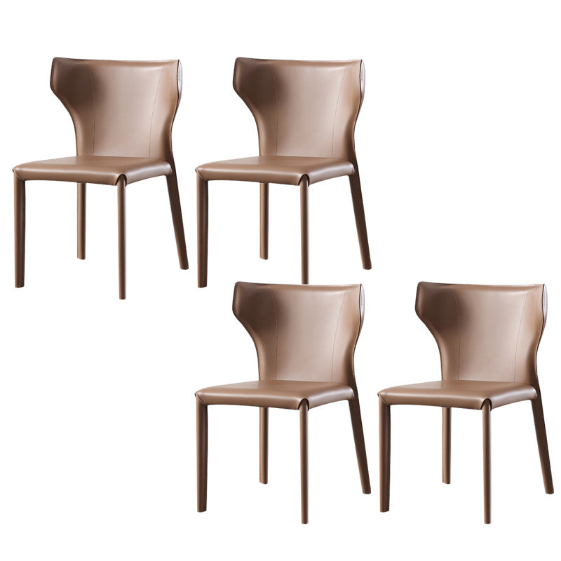 Esszimmer gepolsterter Stuhl Home Faux Leder Wingback Essstuhl