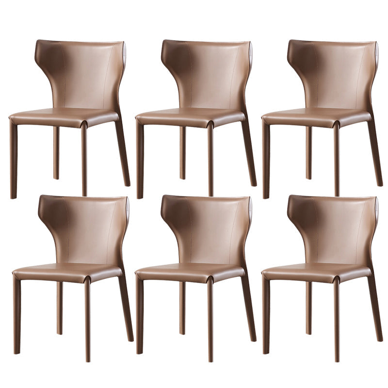 Esszimmer gepolsterter Stuhl Home Faux Leder Wingback Essstuhl