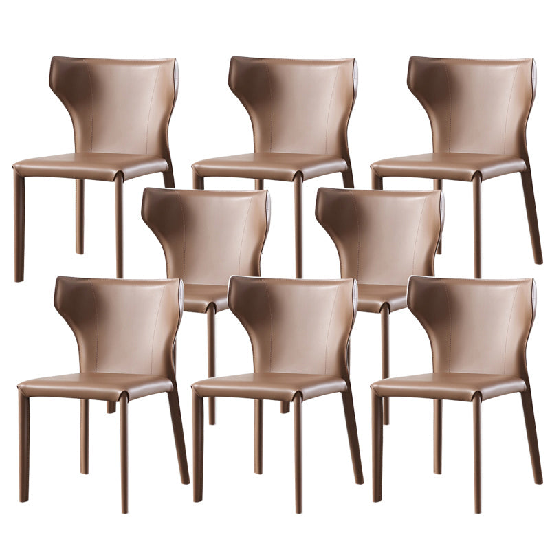 Esszimmer gepolsterter Stuhl Home Faux Leder Wingback Essstuhl