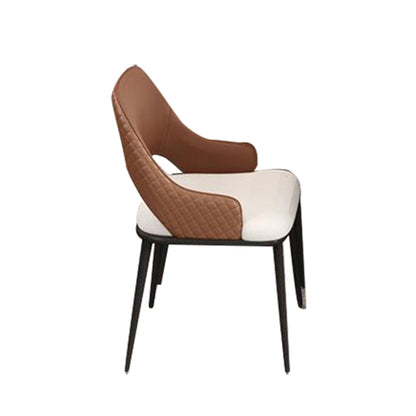 Kitchen Glam Side Chair Metal Legs Open Back Dining Arm Chair 1 Piece Black Clearhalo 'Dining Chairs' 'Dining Tables & Seating' 'dining_chair' 'furn' 'furn_dining_chair' 'Furniture' 'Kitchen & Dining Furniture' 6780755