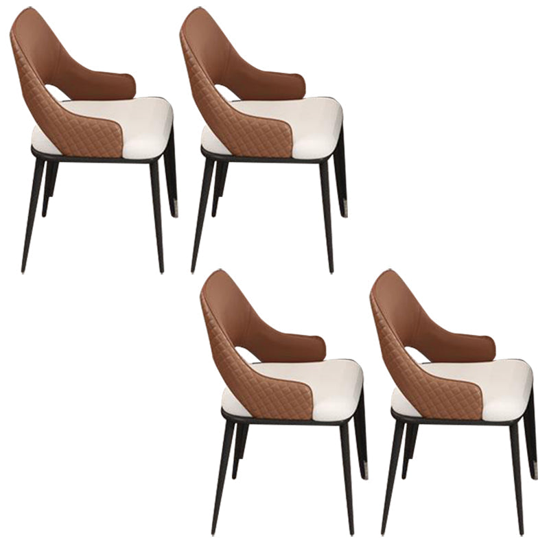 Kitchen Glam Side Chair Metal Legs Open Back Dining Arm Chair 4 Piece Set Black Clearhalo 'Dining Chairs' 'Dining Tables & Seating' 'dining_chair' 'furn' 'furn_dining_chair' 'Furniture' 'Kitchen & Dining Furniture' 6780757