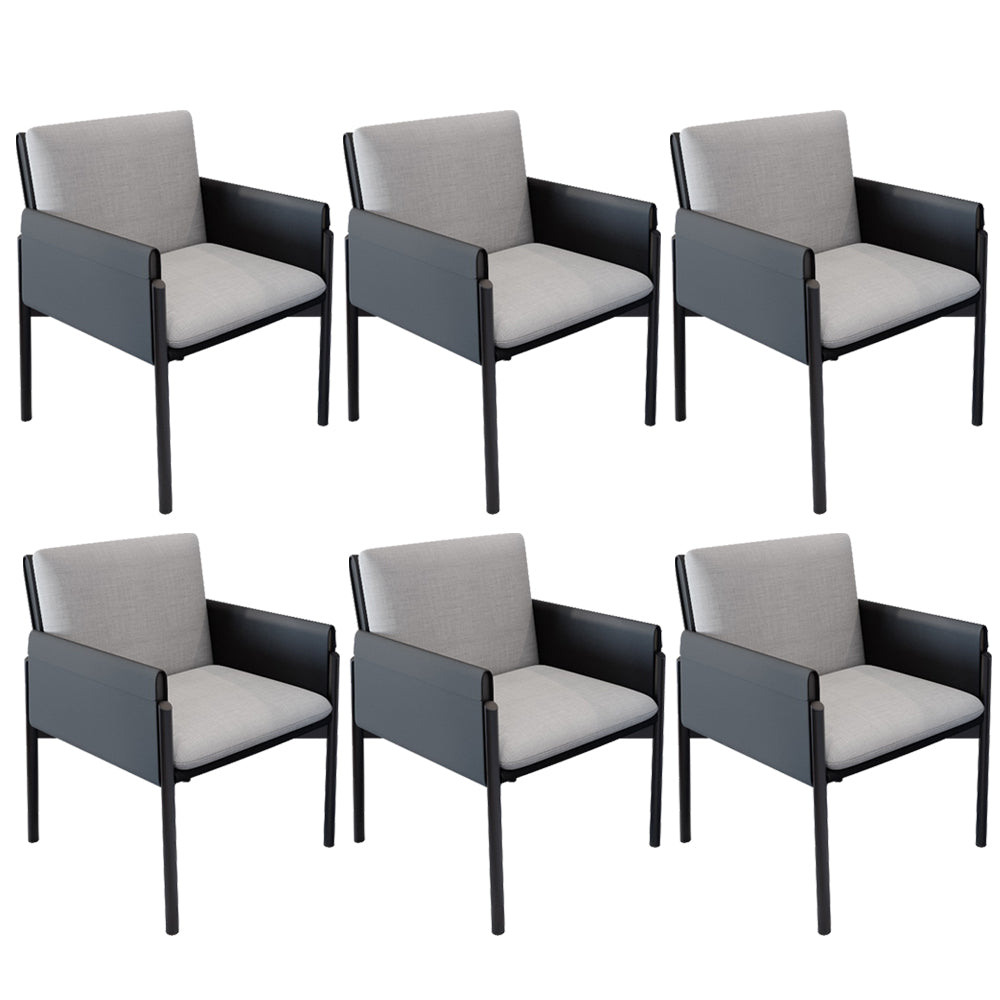 Industrial Kitchen Side Chair Parsons Back Black Legs  Dining Arm Chair