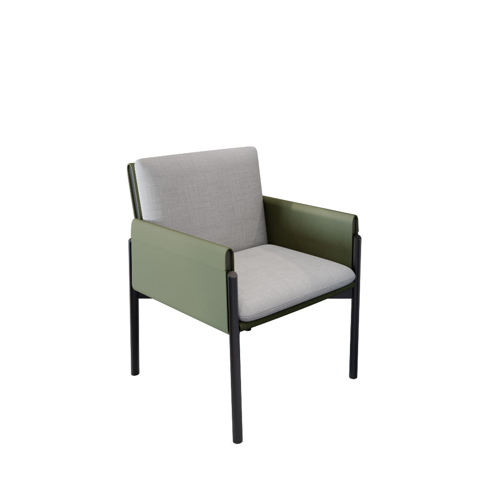 Industrial Kitchen Side Chair Parsons Back Black Legs  Dining Arm Chair