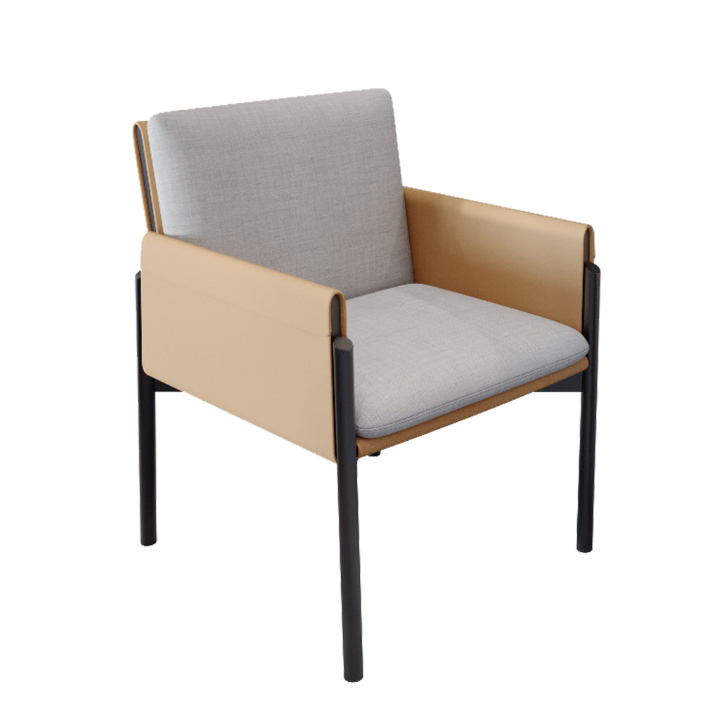 Industrial Kitchen Side Chair Parsons Back Black Legs  Dining Arm Chair