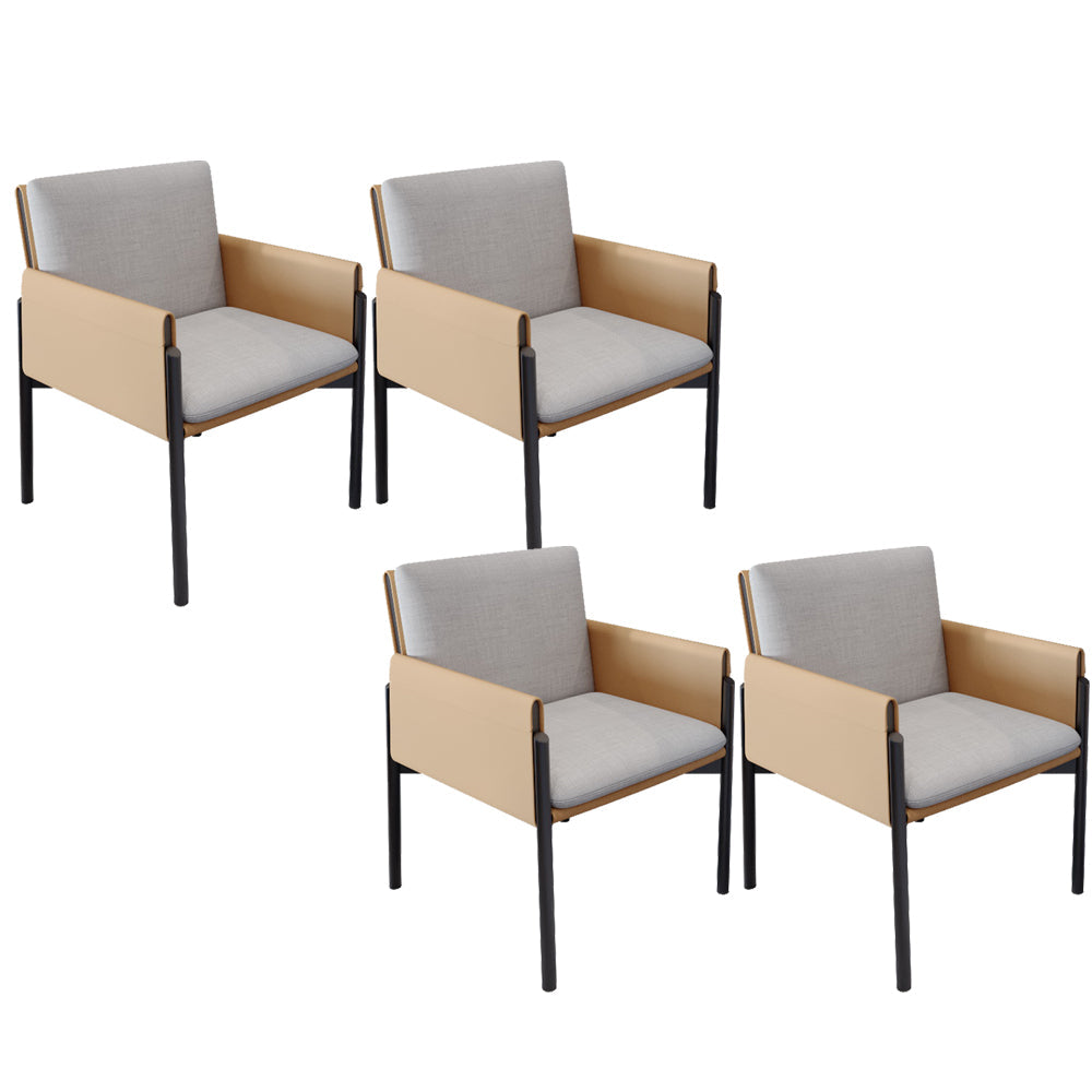 Industrial Kitchen Side Chair Parsons Back Black Legs  Dining Arm Chair