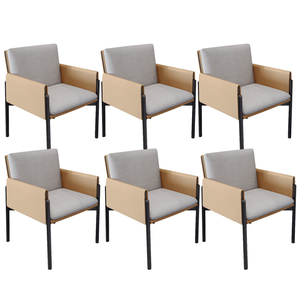 Industrial Kitchen Side Chair Parsons Back Black Legs  Dining Arm Chair