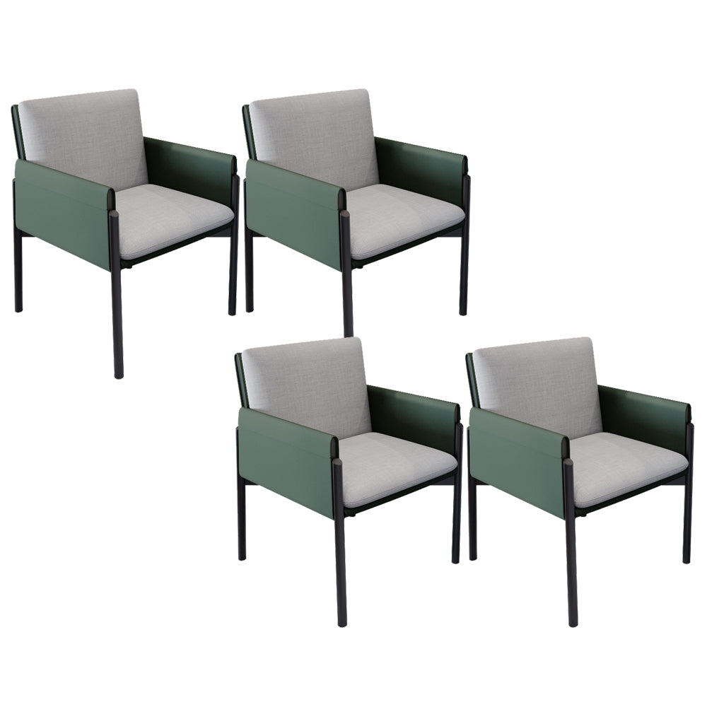 Industrial Kitchen Side Chair Parsons Back Black Legs  Dining Arm Chair