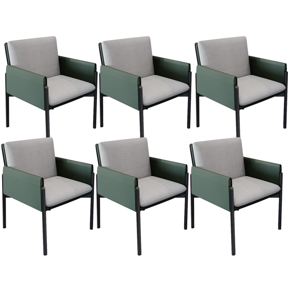 Industrial Kitchen Side Chair Parsons Back Black Legs  Dining Arm Chair