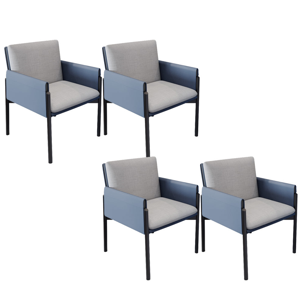 Industrial Kitchen Side Chair Parsons Back Black Legs  Dining Arm Chair