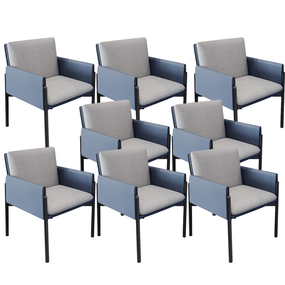 Industrial Kitchen Side Chair Parsons Back Black Legs  Dining Arm Chair