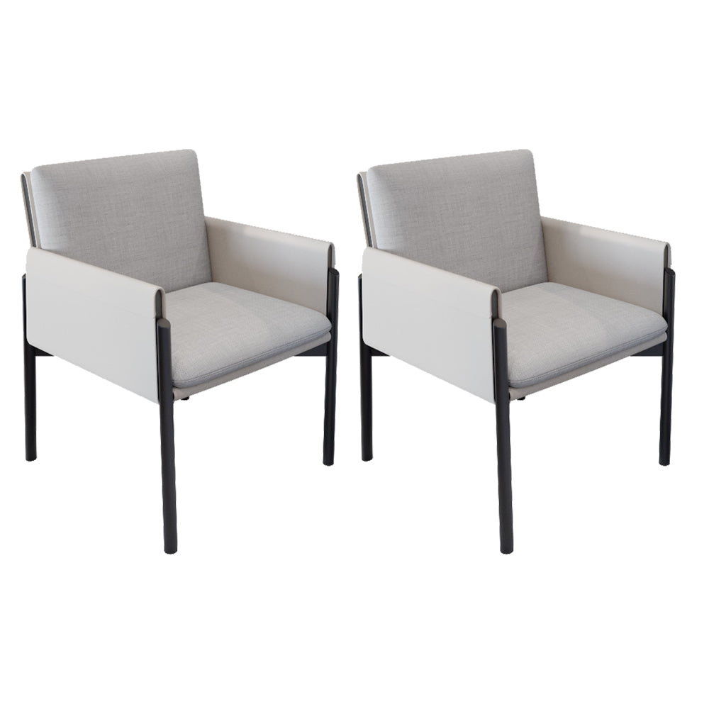 Industrial Kitchen Side Chair Parsons Back Black Legs  Dining Arm Chair