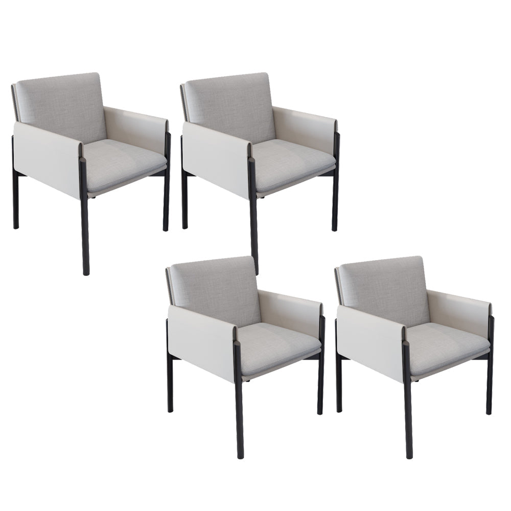 Industrial Kitchen Side Chair Parsons Back Black Legs  Dining Arm Chair