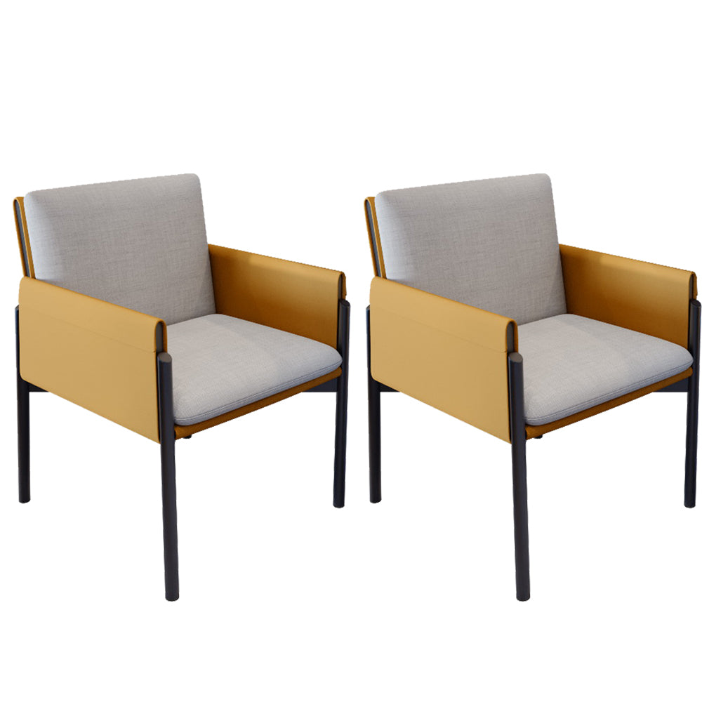 Industrial Kitchen Side Chair Parsons Back Black Legs  Dining Arm Chair