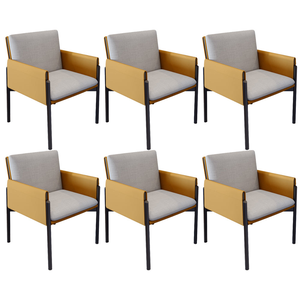 Industrial Kitchen Side Chair Parsons Back Black Legs  Dining Arm Chair