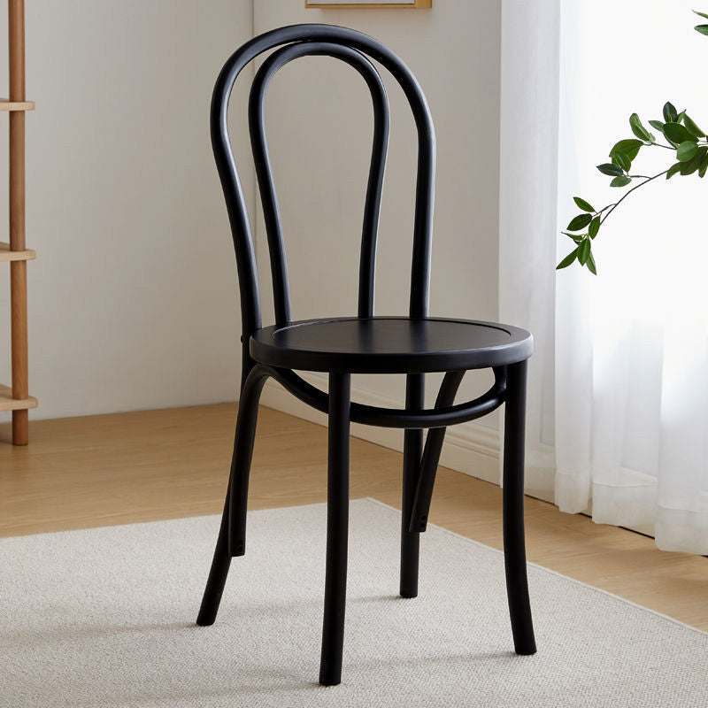 Wood Modern Style Patio Side Chair Open Back Dining Side Chair Black Wood 1 Piece Clearhalo 'Dining Chairs' 'Dining Tables & Seating' 'dining_chair' 'furn' 'furn_dining_chair' 'Furniture' 'Kitchen & Dining Furniture' 6780802