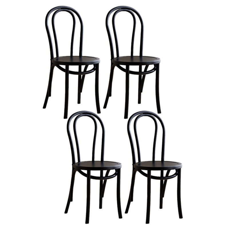 Wood Modern Style Patio Side Chair Open Back Dining Side Chair Black Wood 4 Piece Set Clearhalo 'Dining Chairs' 'Dining Tables & Seating' 'dining_chair' 'furn' 'furn_dining_chair' 'Furniture' 'Kitchen & Dining Furniture' 6780805